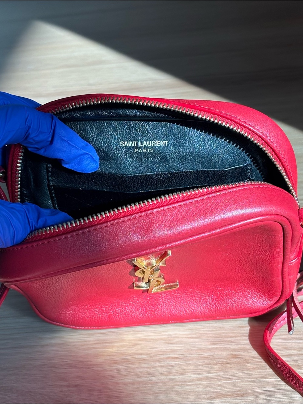 YSL Saint Laurent Monogram Blogger Bag with Tassel - Rouge Eros (Red/Cherry Red) - Picture 9 of 10